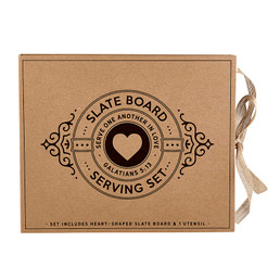 Heart Slate Cutting Board - Serve One Another in Love