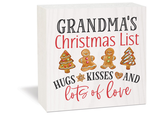 Wood Block - Grandma's Christmas List