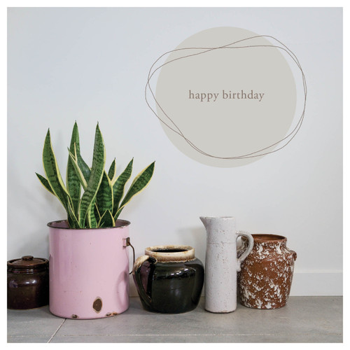 Greeting Card - Birthday - Vintage Pots