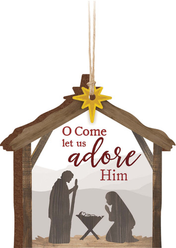 Ornament Manger Let Us Adore Him