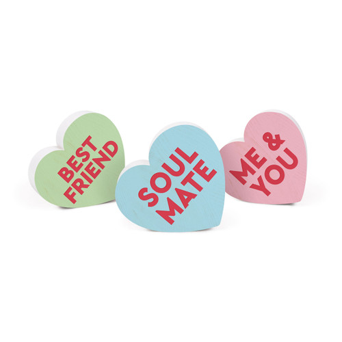 Wood Block Heart Set 3pc