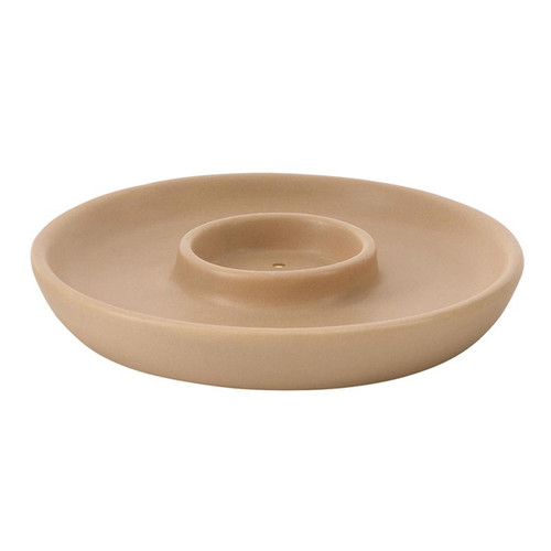Tan Ceramic Duo Incense & Votive Holder