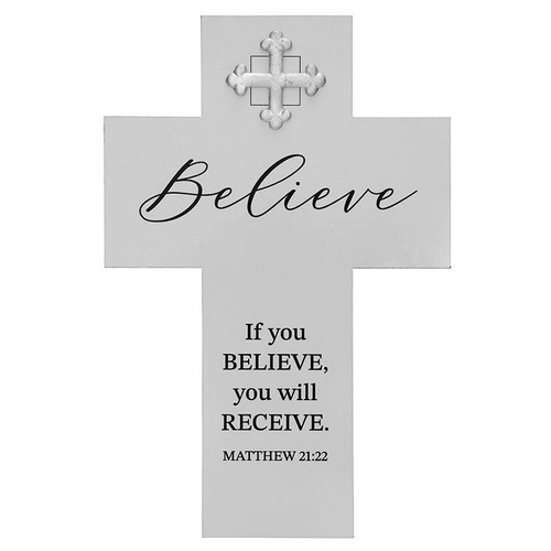 Matthew 21:22 Desk Stand Cross - The Power of Faith