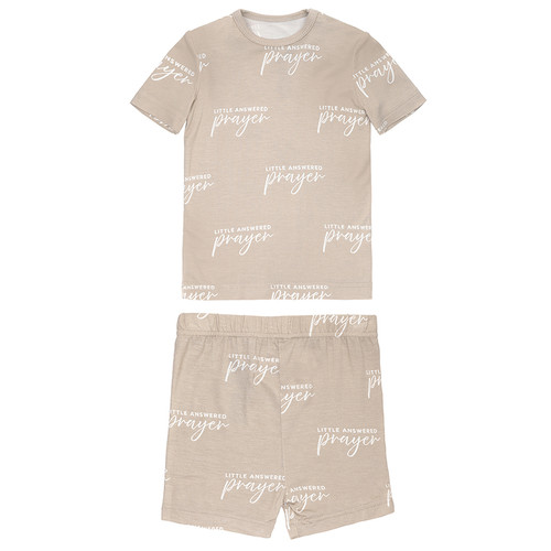 Two-Piece Short Sleeve + Shorts PJ Set - Little Answered Prayer