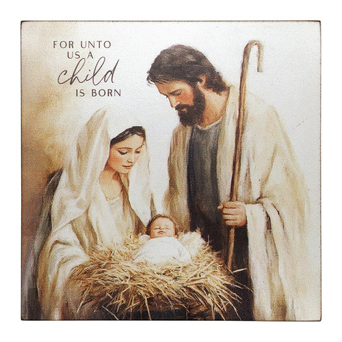 Holy Family Word Block - For Unto Us