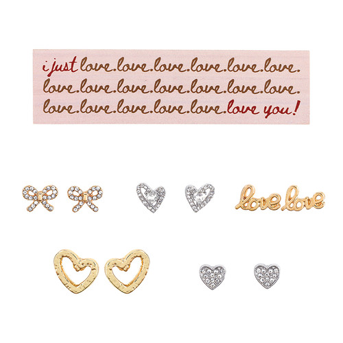 Boxed Earring Set - Hearts