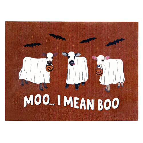 Moo I Mean Boo Wood Block