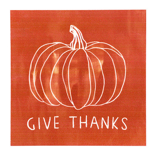 Give Thanks Orange Wood Block