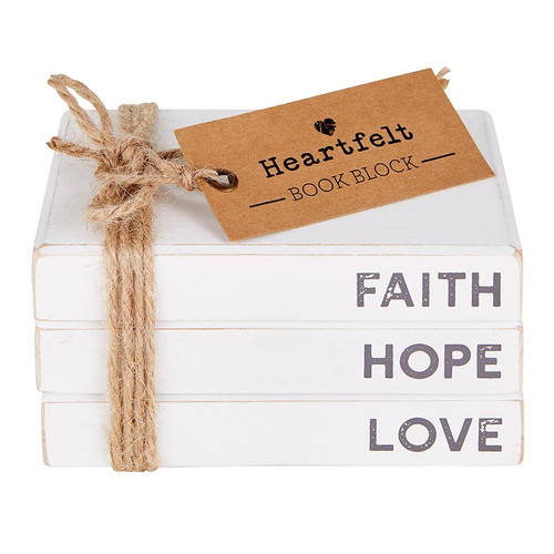 Tabletop Decor - Book Block - Faith Hope Love