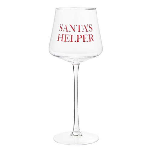 Face to Face Wine Glass - Santa's Helper