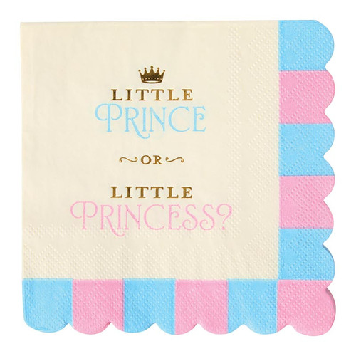 Little Prince or Little Princess Gender Reveal Beverage Napkins