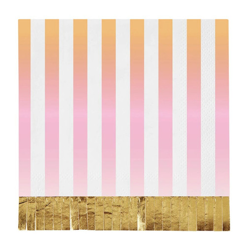 Foil Fringe Napkins - Ombre Stripe