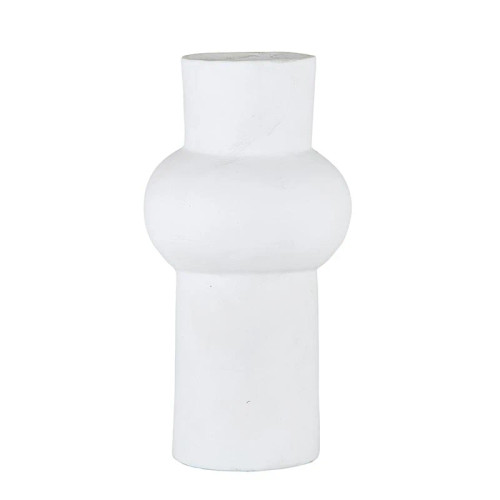 White Paper-Mache Vase - Medium