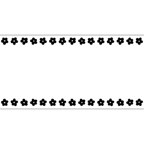 Paper Table Runner - Black Flowers