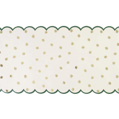 Paper Table Runner - Let It Snow Scalloped