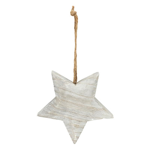 Wood Star Ornament - Grey