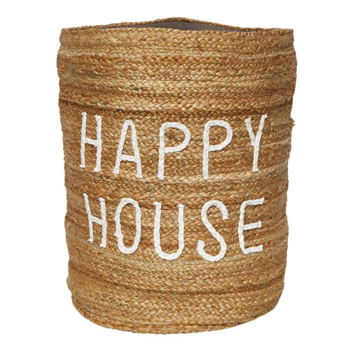 Face to Face Jute Basket - Happy House