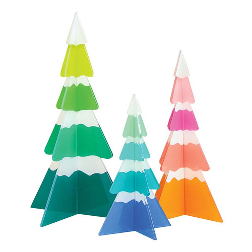 Acrylic Decoration - Trees - Set of 3