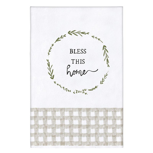 Bless this Home - Generously sized Cotton Tea Towel with Hanging Loop