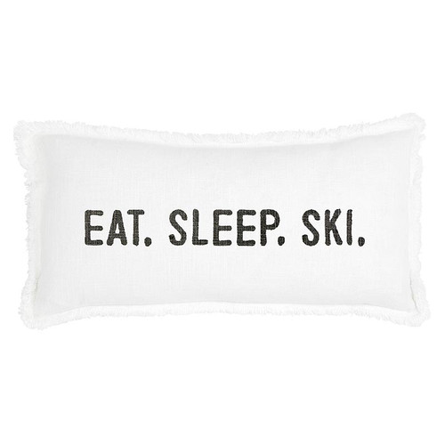 Face To Face Lumbar Pillow - Eat.Sleep.Ski.