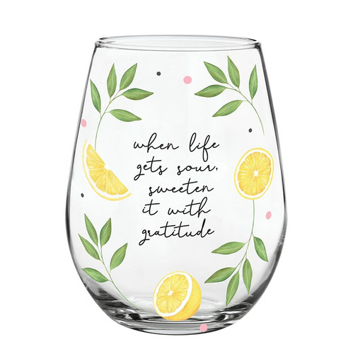 Stemless Wine Glass - Gratitude
