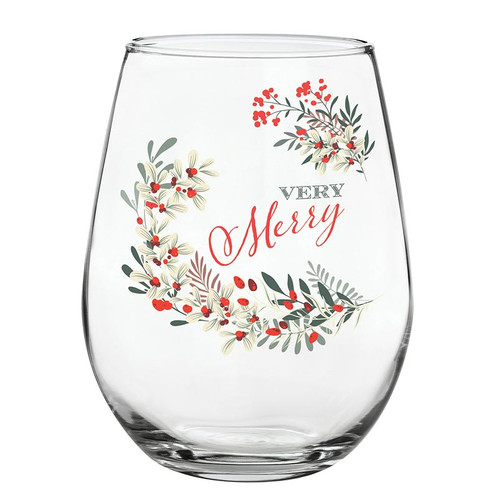 Stemless Wine Glass - Very Merry