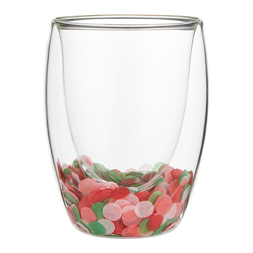 Double-Wall Stemless Wineglass - Pink Red Green