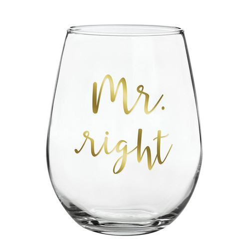 Stemless Wine Glass - Mr. Right