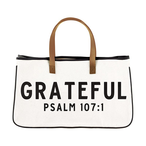 Grateful - Large Canvas Tote