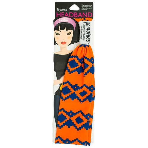 Tapered Headband: Aztec Navy/Fanta
