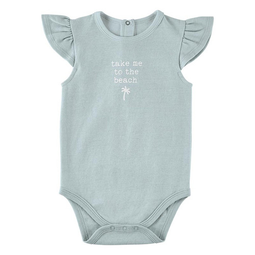 Ruffle Sleeve Snapshirt - Take Me To The Beach