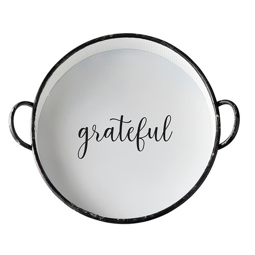 Round Tray - Grateful