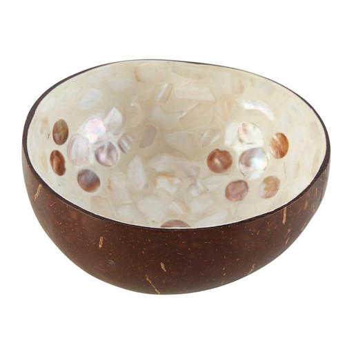Shell Inlaid Coconut Bowl