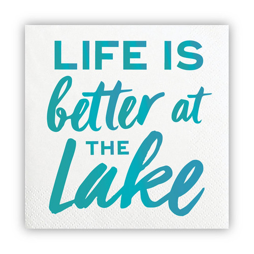 Foil Beverage Napkins - Better at the Lake