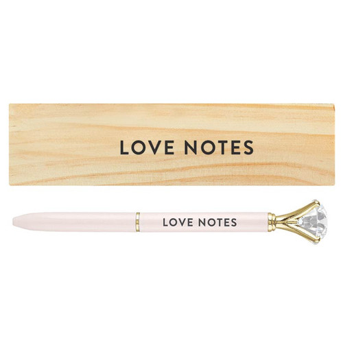Wood Box with Gem Pen - Love Notes