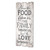 Bless The Food, Family and Love Small Fence Post Wood Look Wall Art Plaque