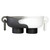 Resin Bowl with Rings - Anthracite Grey + White