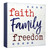 America The Beautiful Word Block -Faith Family Freedom