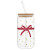 16oz Glass Tumbler - Red Bow