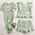 Knotted Gown - Green Safari with Dots