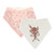 Bandana Bib Set of 2 - Flower/Pink