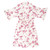 Long Ruffled Satin Robe - Ivory + Hot Pink Bows