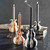 Orange Striped Ceramic Candleholder - Small