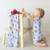 Two-Piece Short Sleeve + Shorts PJ Set - Blue Stripes + Lobsters