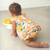 Sleeveless Bubble Romper with Ruffles - Pink Stripes + Lemons