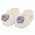 Knit Baby Booties - Purple Flower