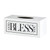 Rectangle Tissue Box Cover - White with Black Text