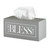 Rectangle Tissue Box Cover - Grey with White Text