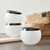 Roly Poly Glass - White with Thick Black Rim