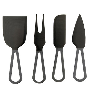 Santa Barbara Matte Black Cheese Knives Book Box